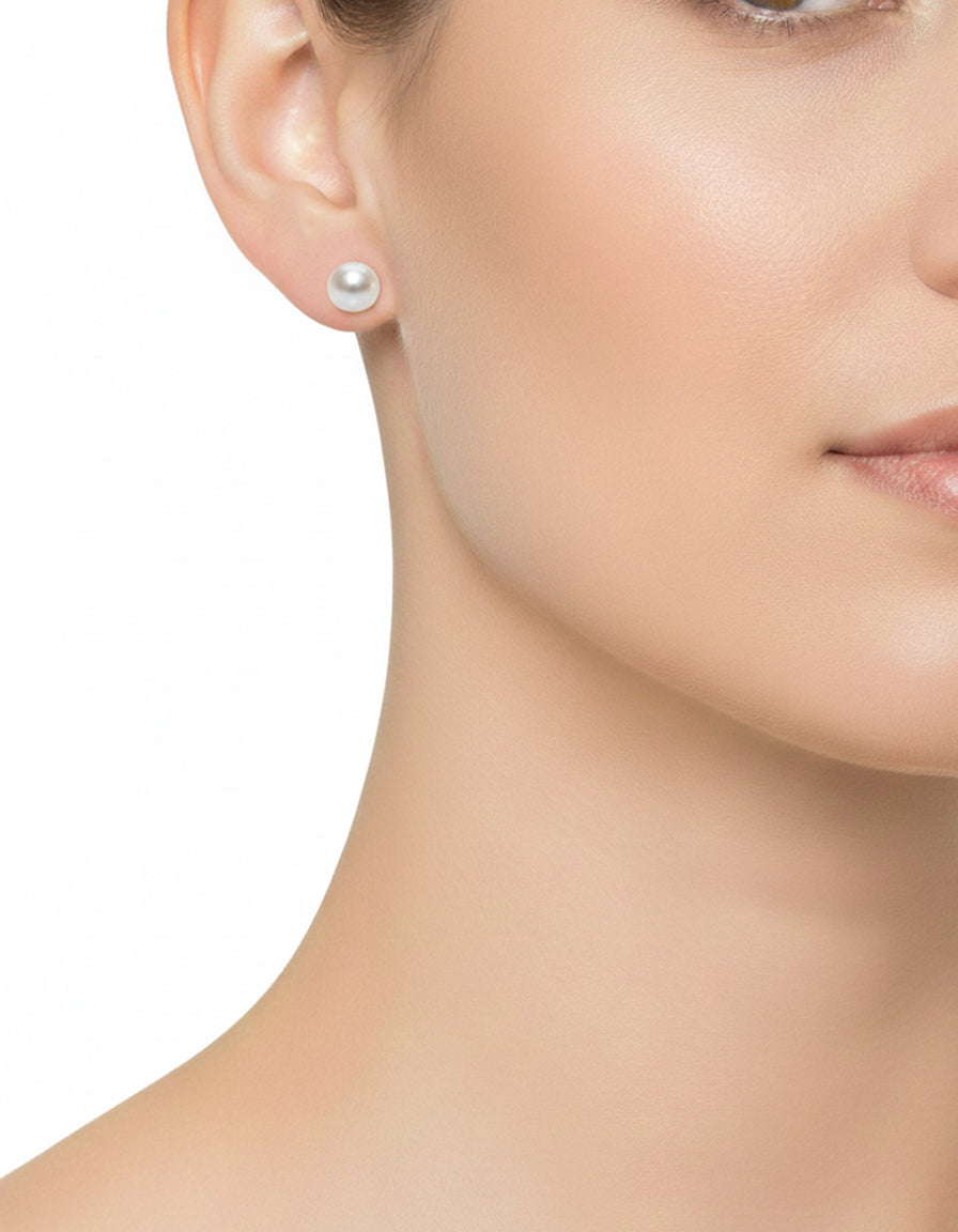 أقراط من الفضة عيار 925 واللؤلؤ