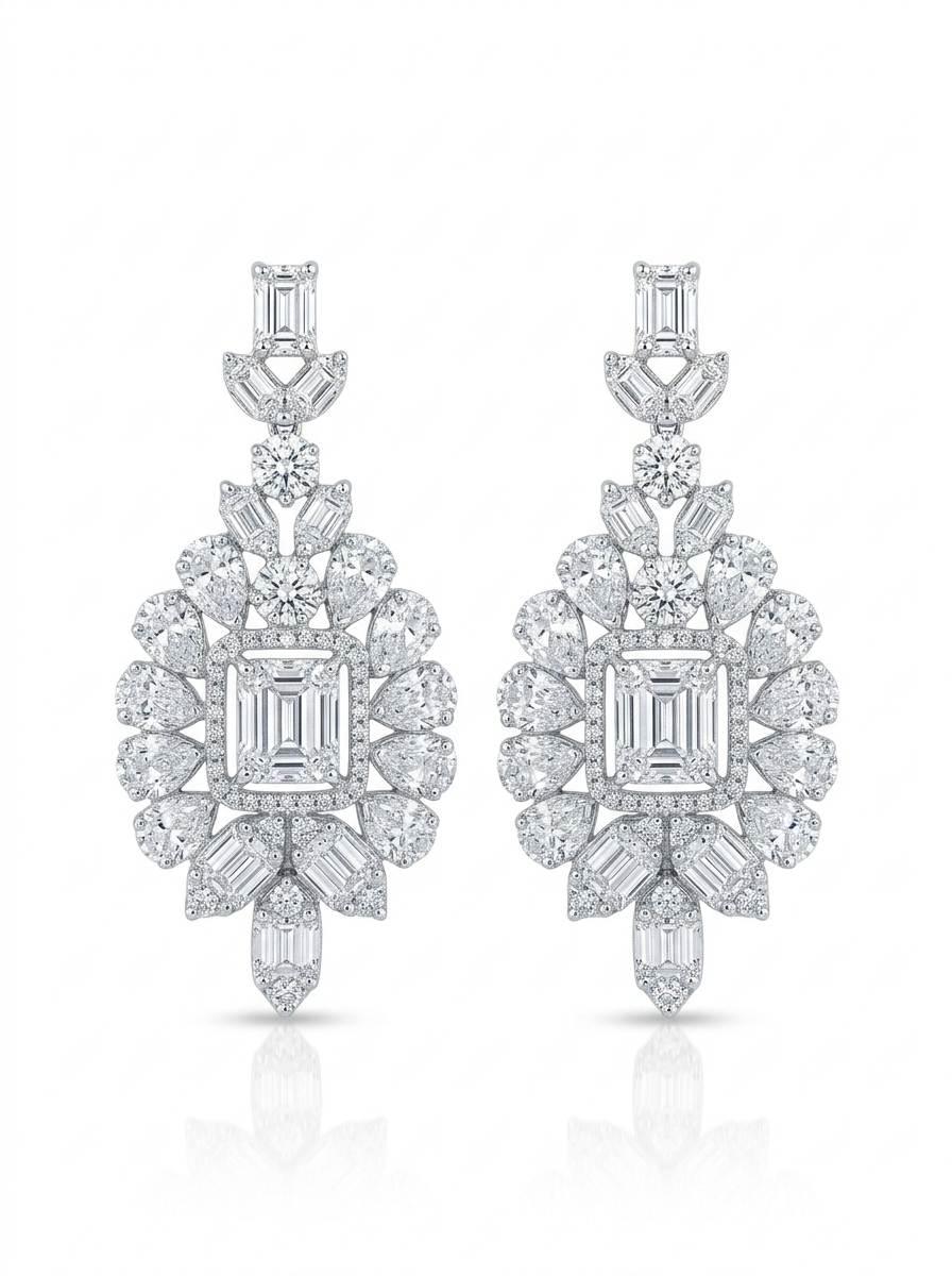 Set with silver zircon stones