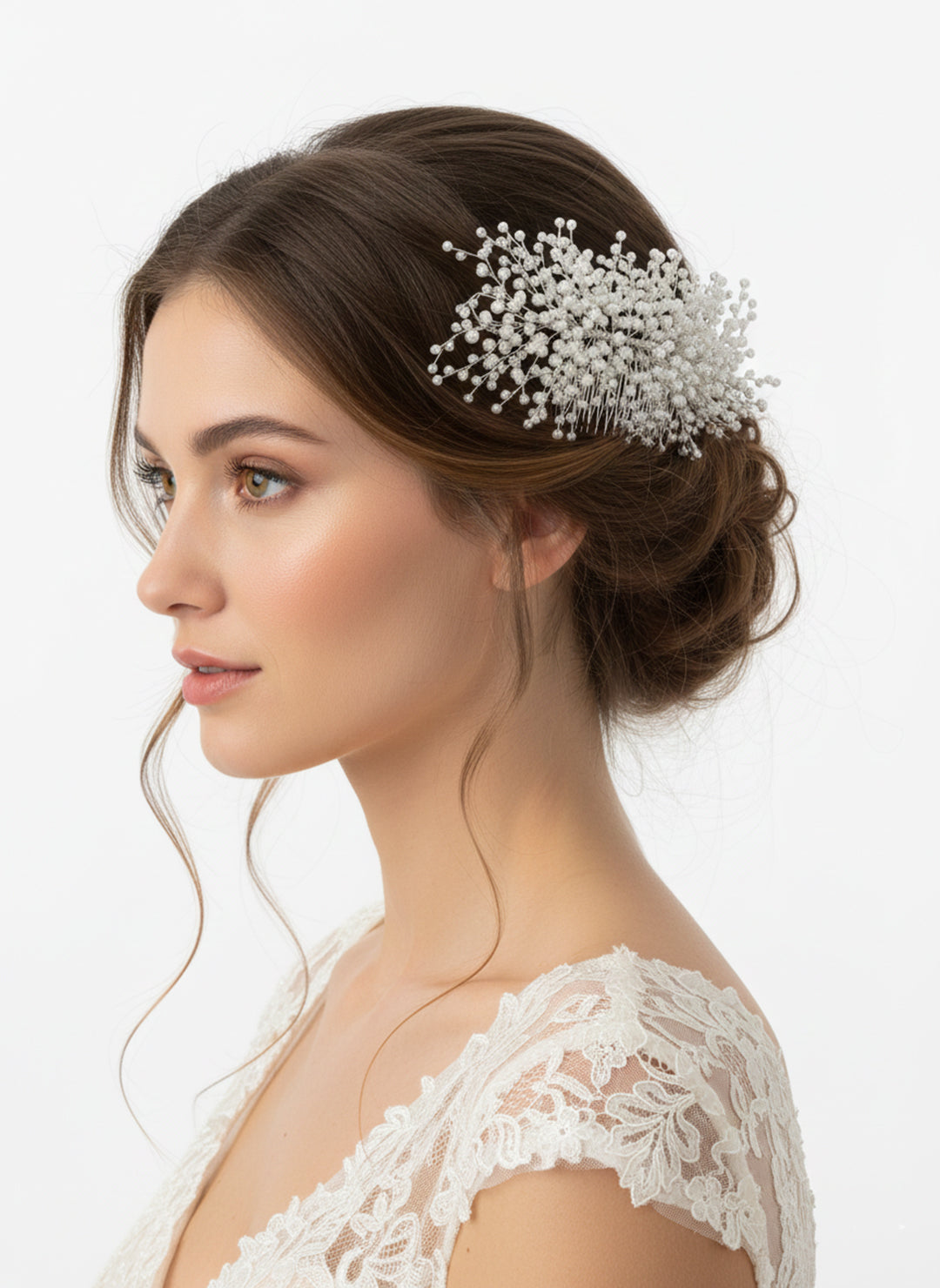 غطاء رأس مزين باللؤلؤ