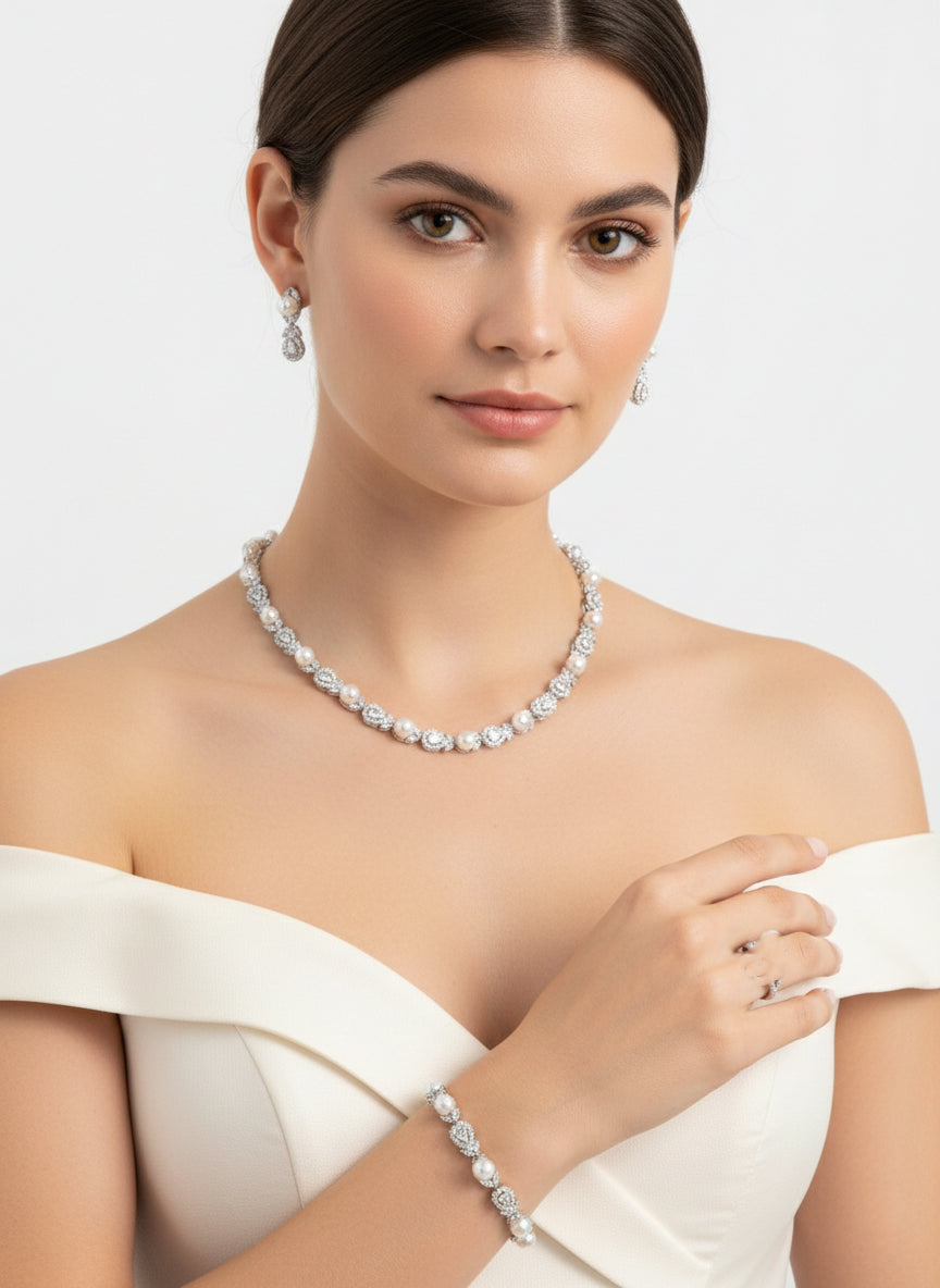 Brooch Studded with Zircon Stones