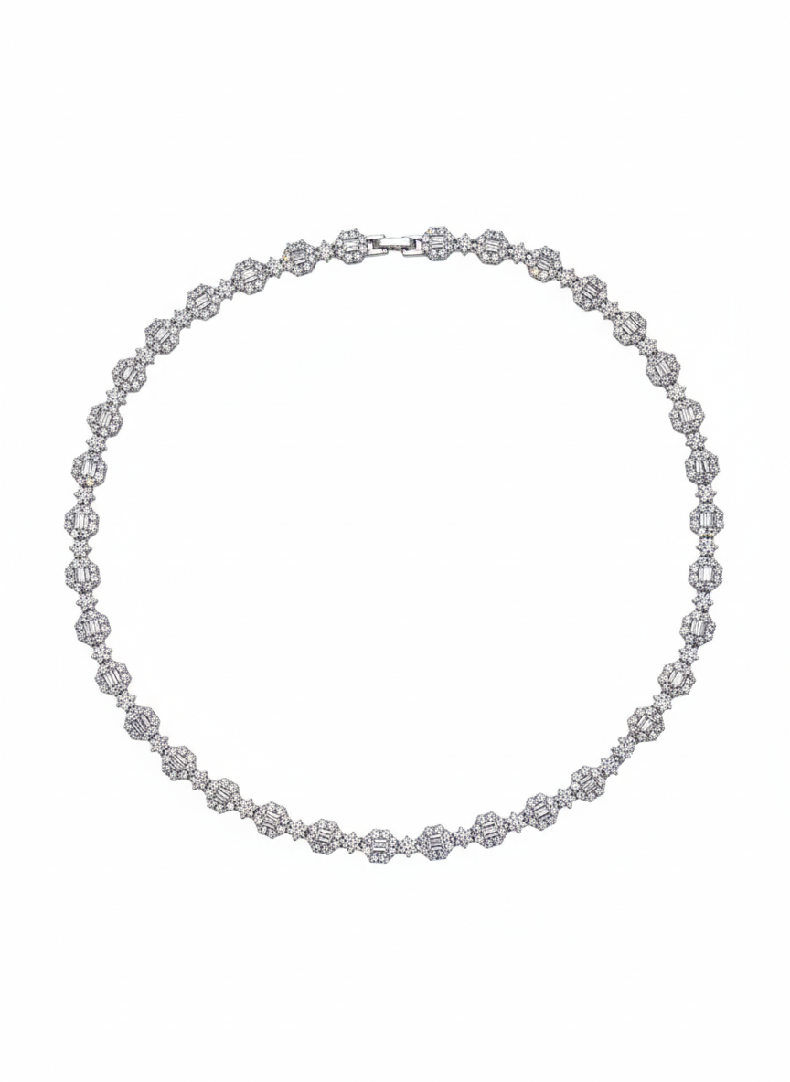 Set with silver zircon stones