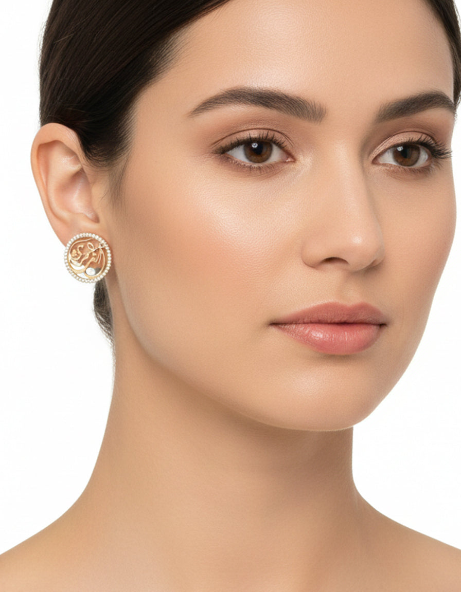 Earrings with zircon stones