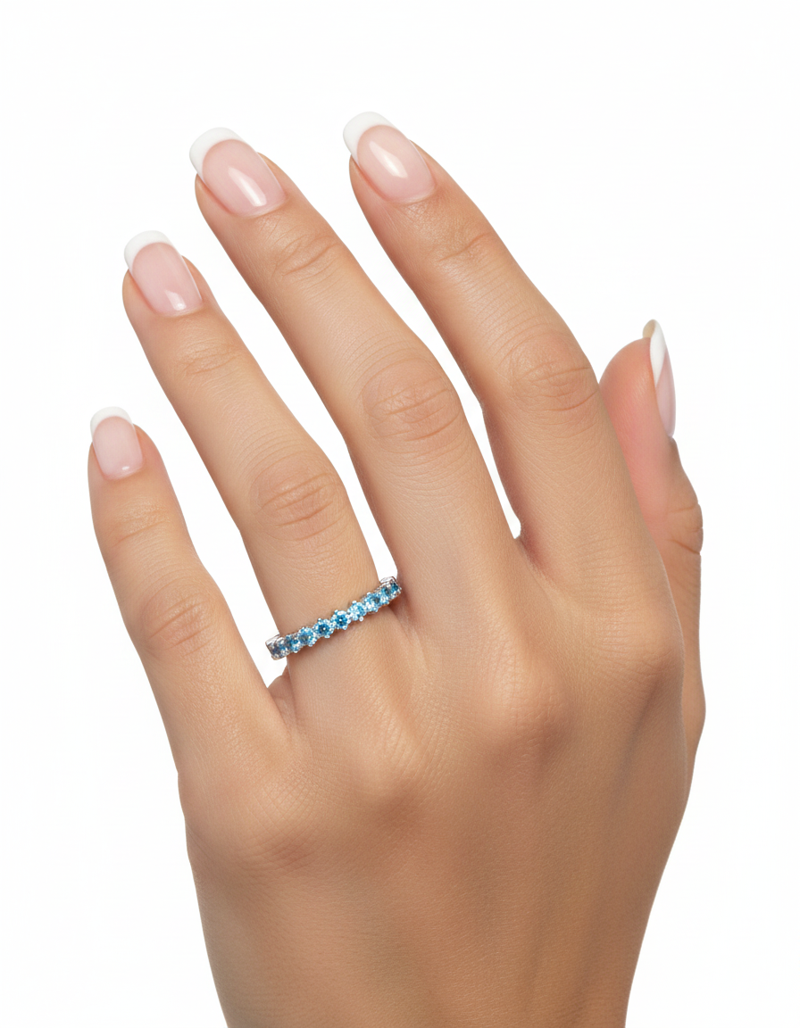 خاتم مرصع بأحجار الزركون