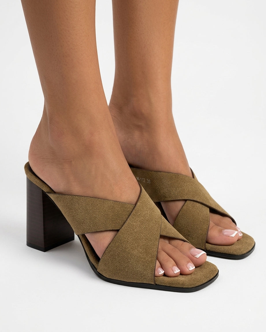 Suede mules