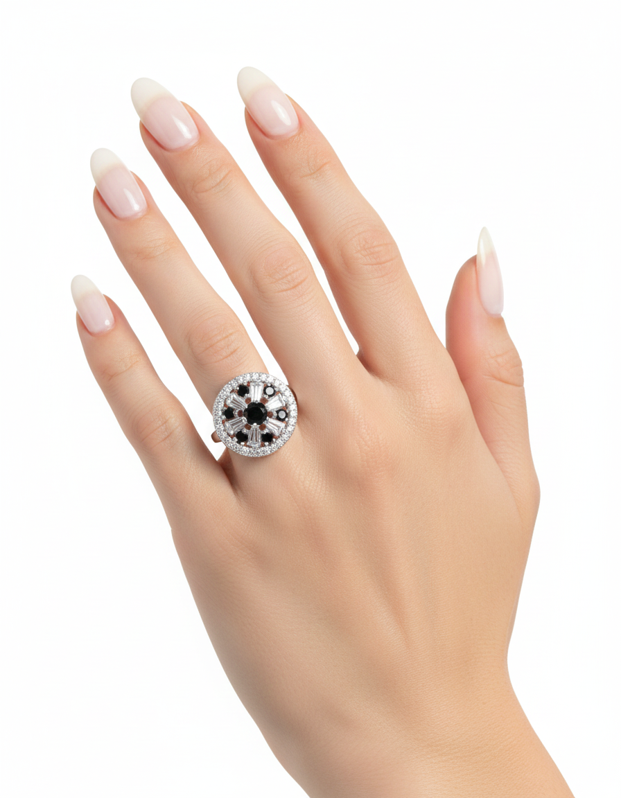 خاتم مرصع بأحجار الزركون