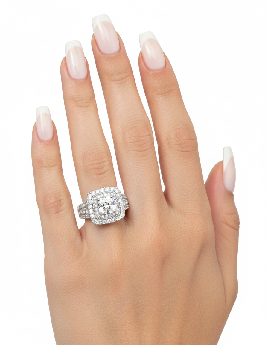 خاتم مرصع بأحجار الزركون