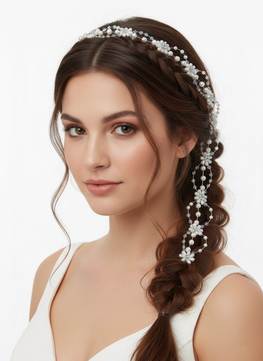 Headpiece with pearl stones