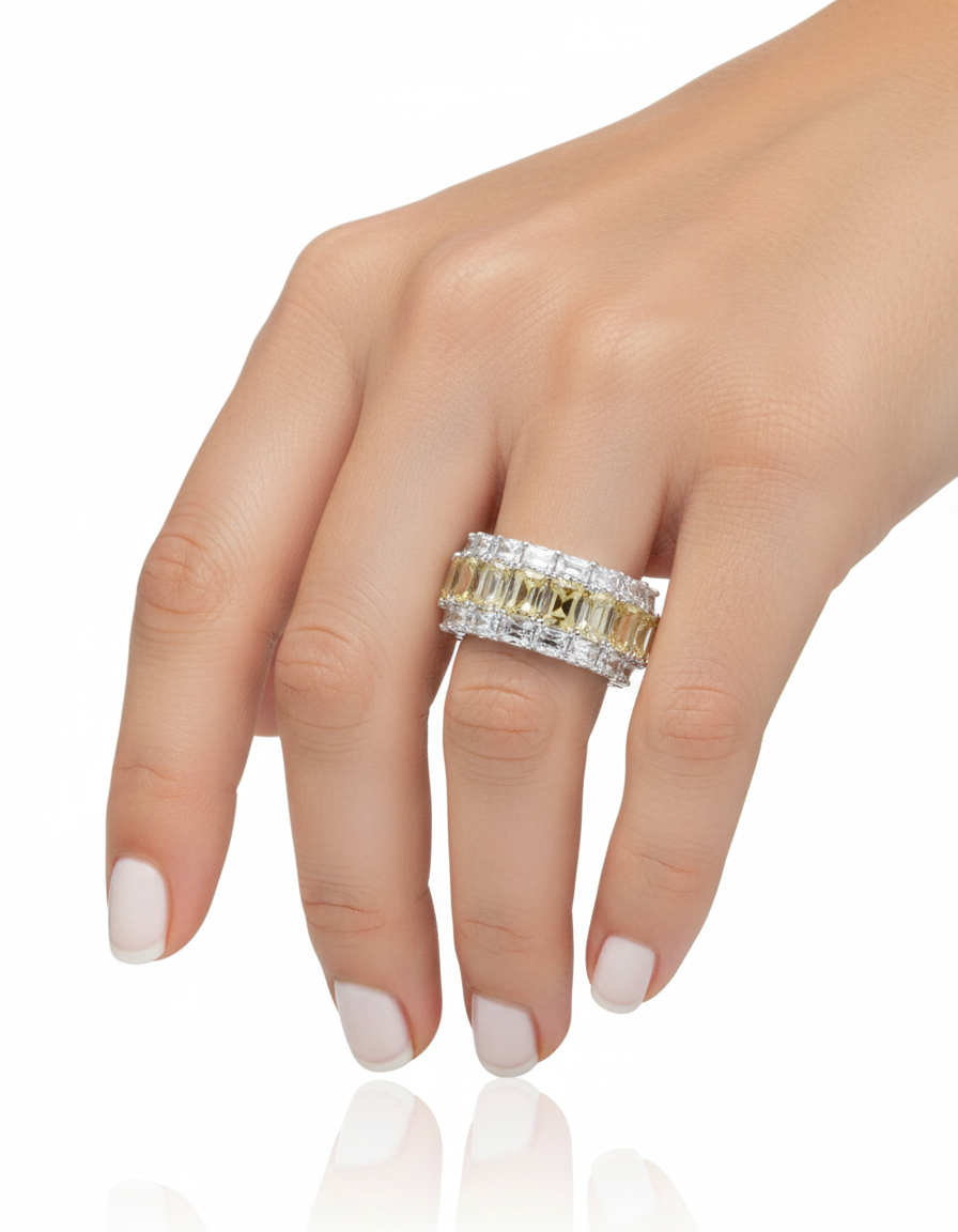 خاتم مرصع بأحجار الزركون