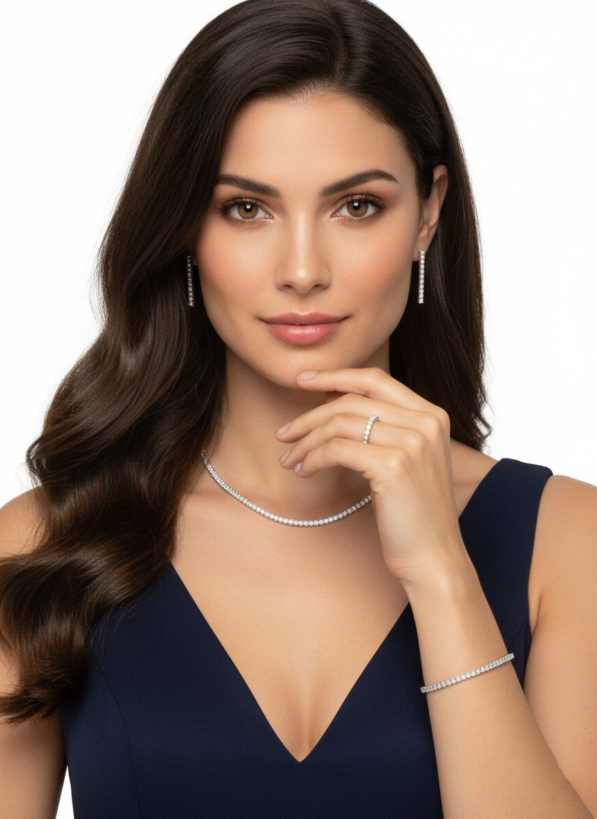 Tennis set with  zircon stones