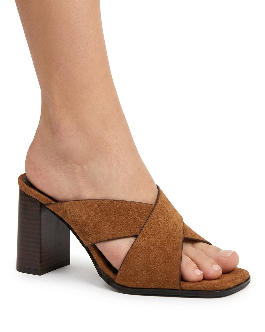 Suede mules