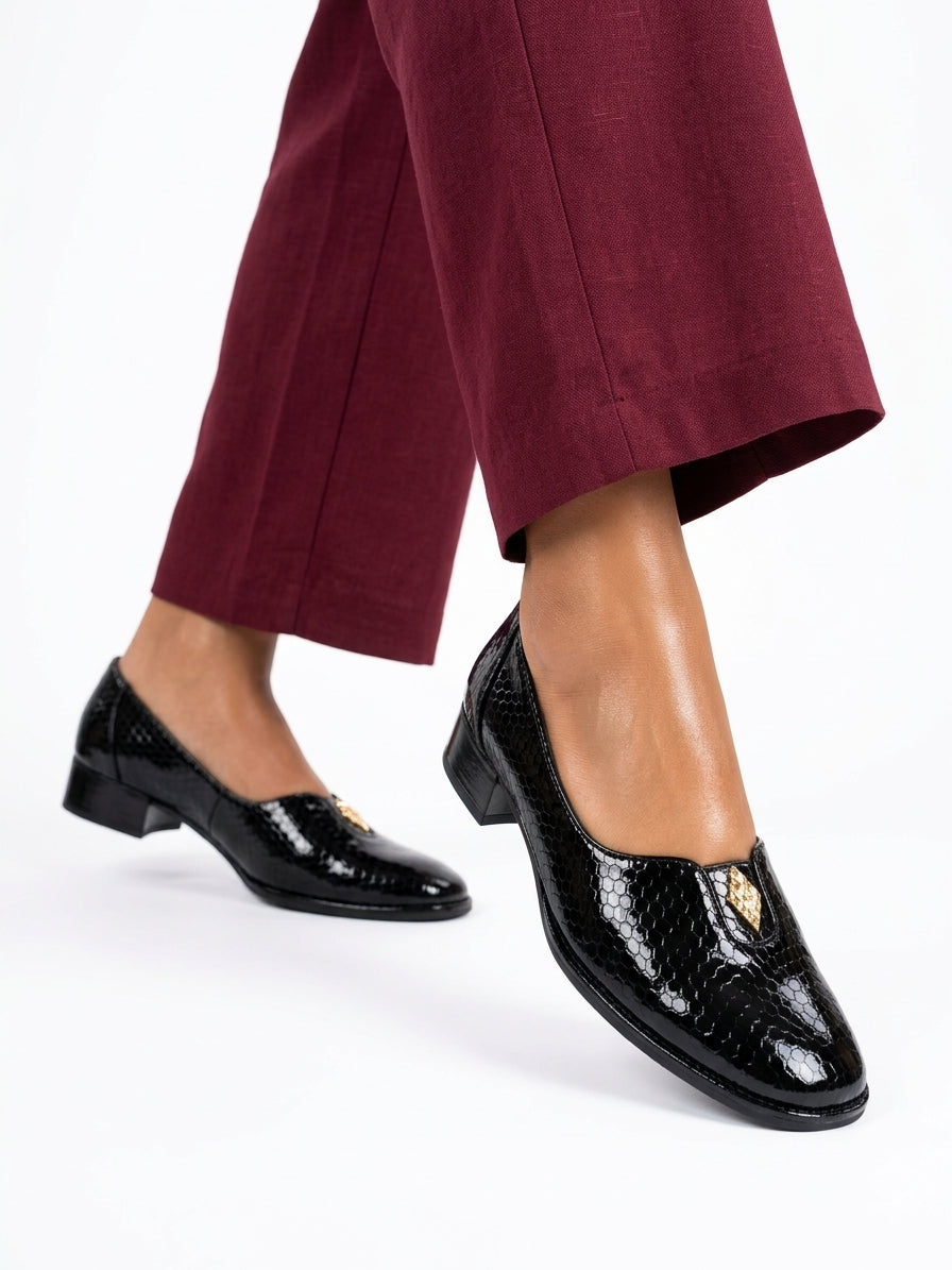 Crocodile-skin boat shoes