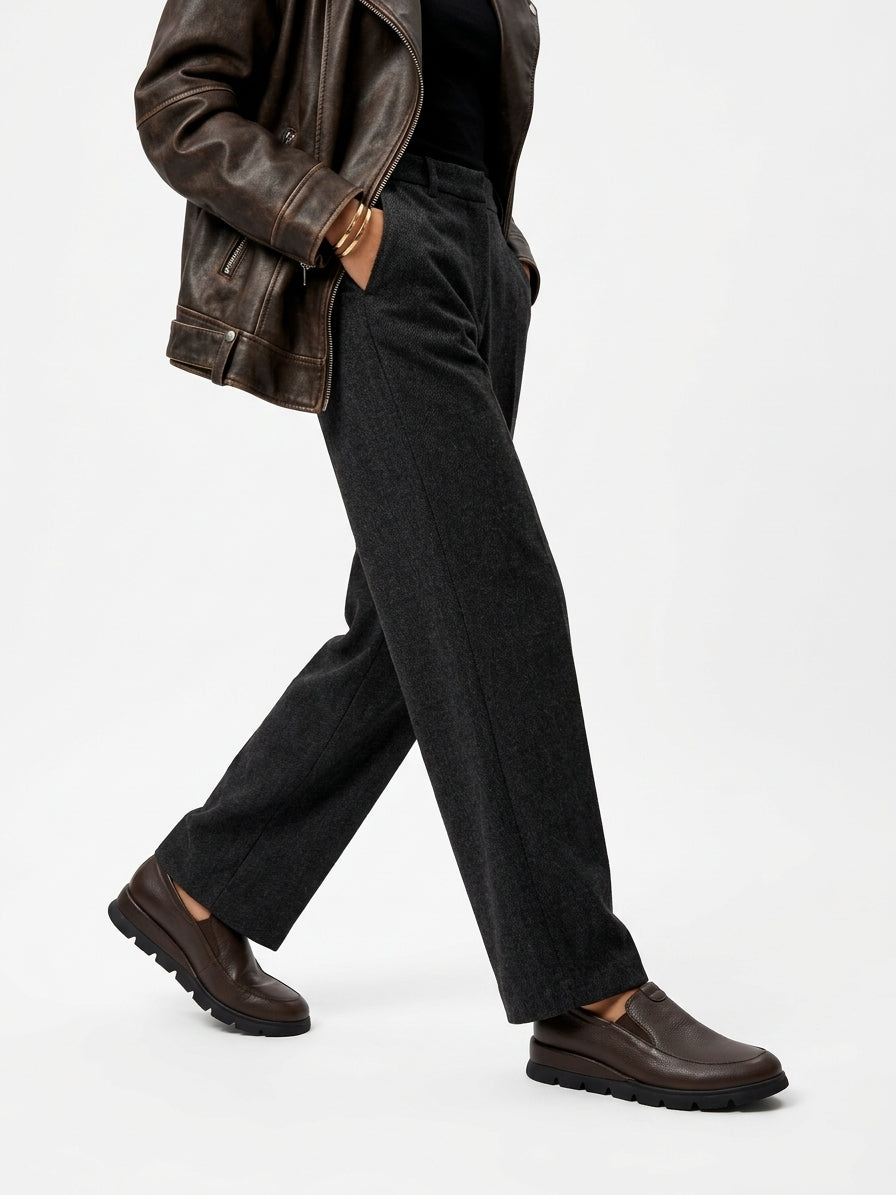 Women’s brown orthopedic leather loafers