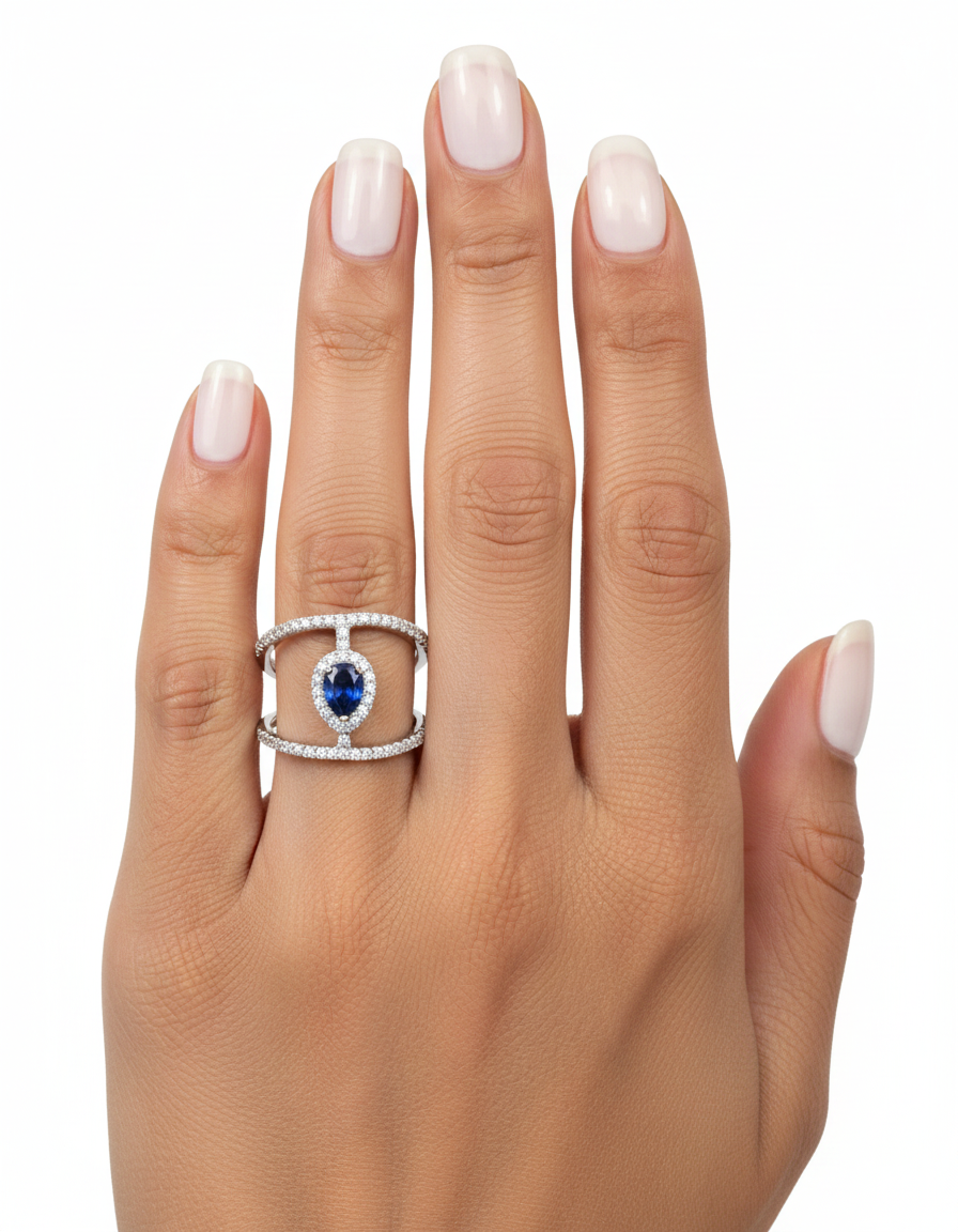 خاتم مرصع بأحجار الزركون