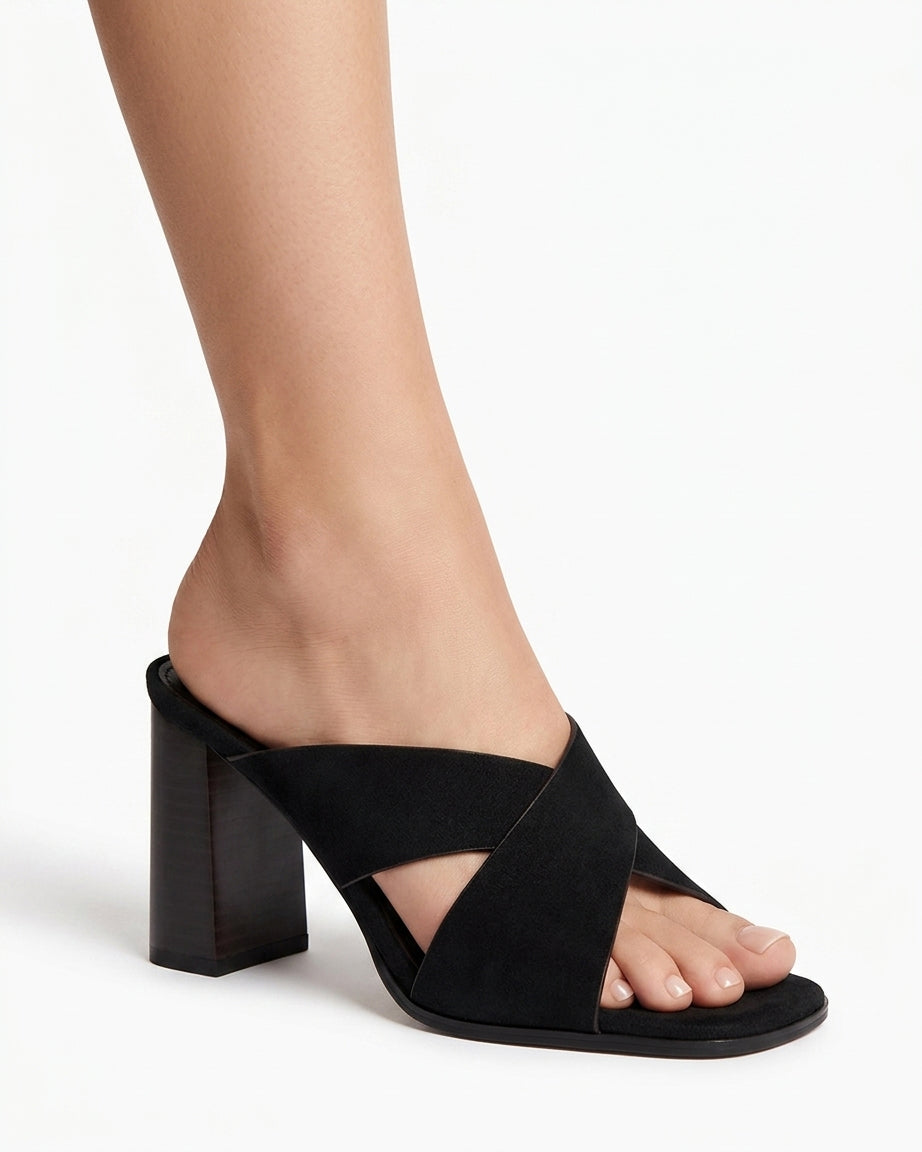 Suede mules