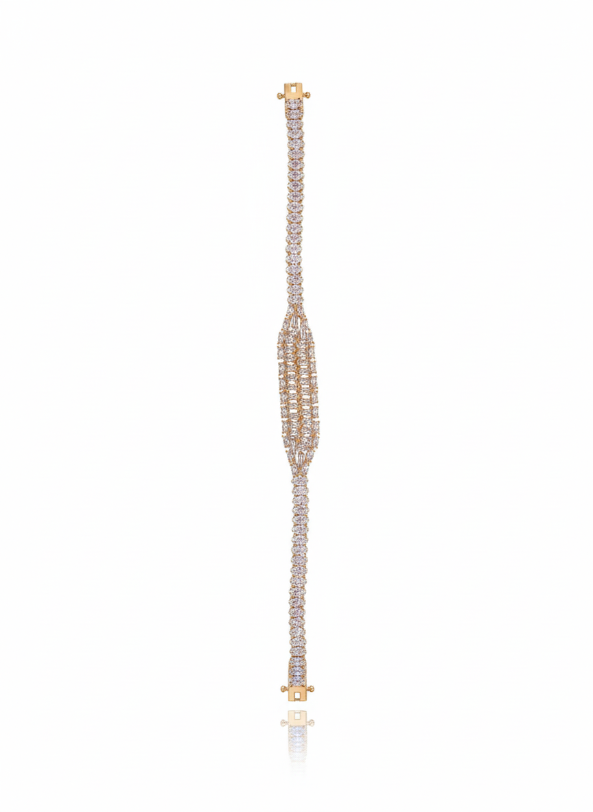 A set studded with gold zircon stones