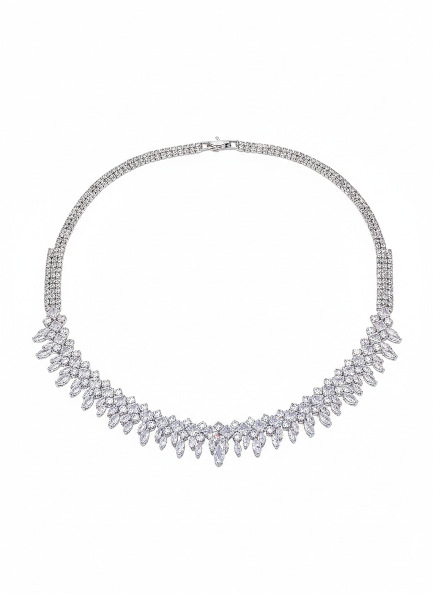 Set with silver zircon stones