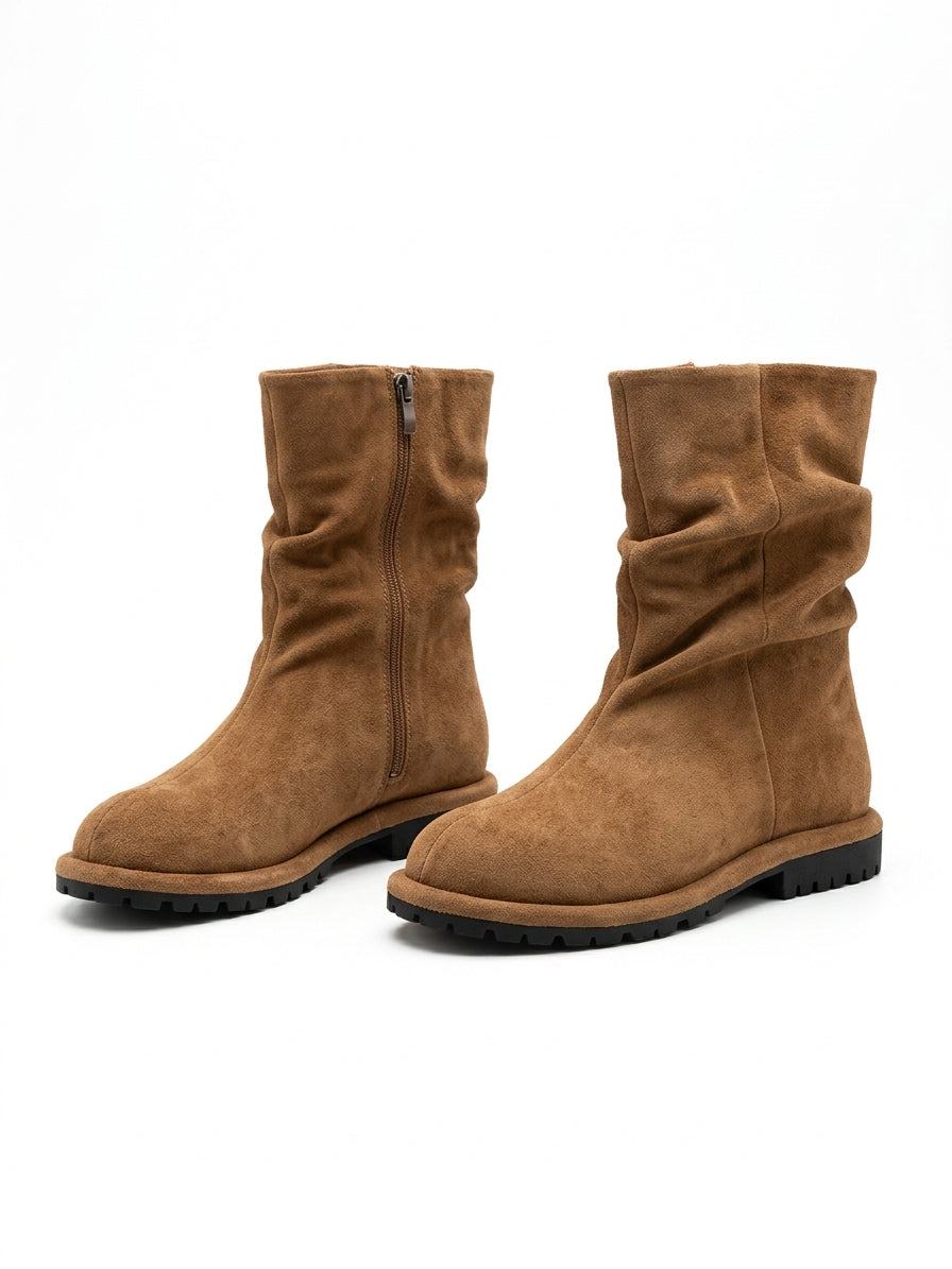 Suede combat boots