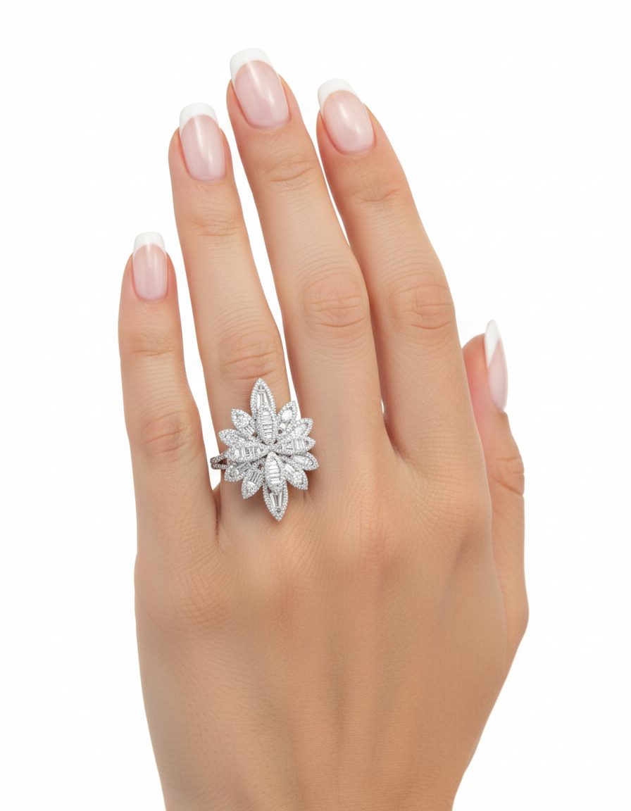 خاتم مرصع بأحجار الزركون