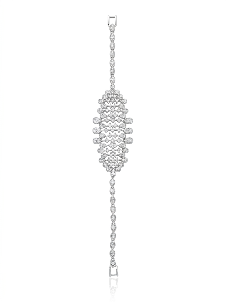 A set studded with silver zircon stones
