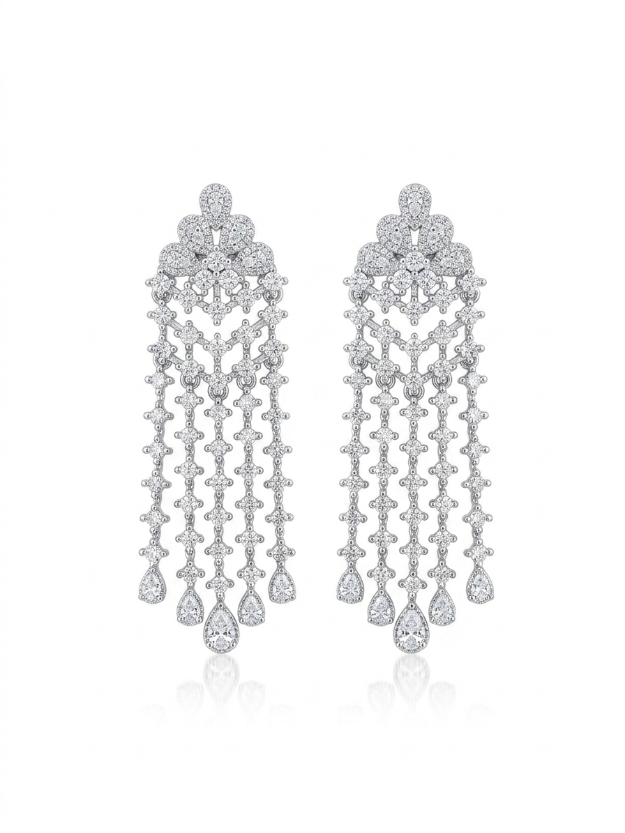A set studded with silver zircon stones