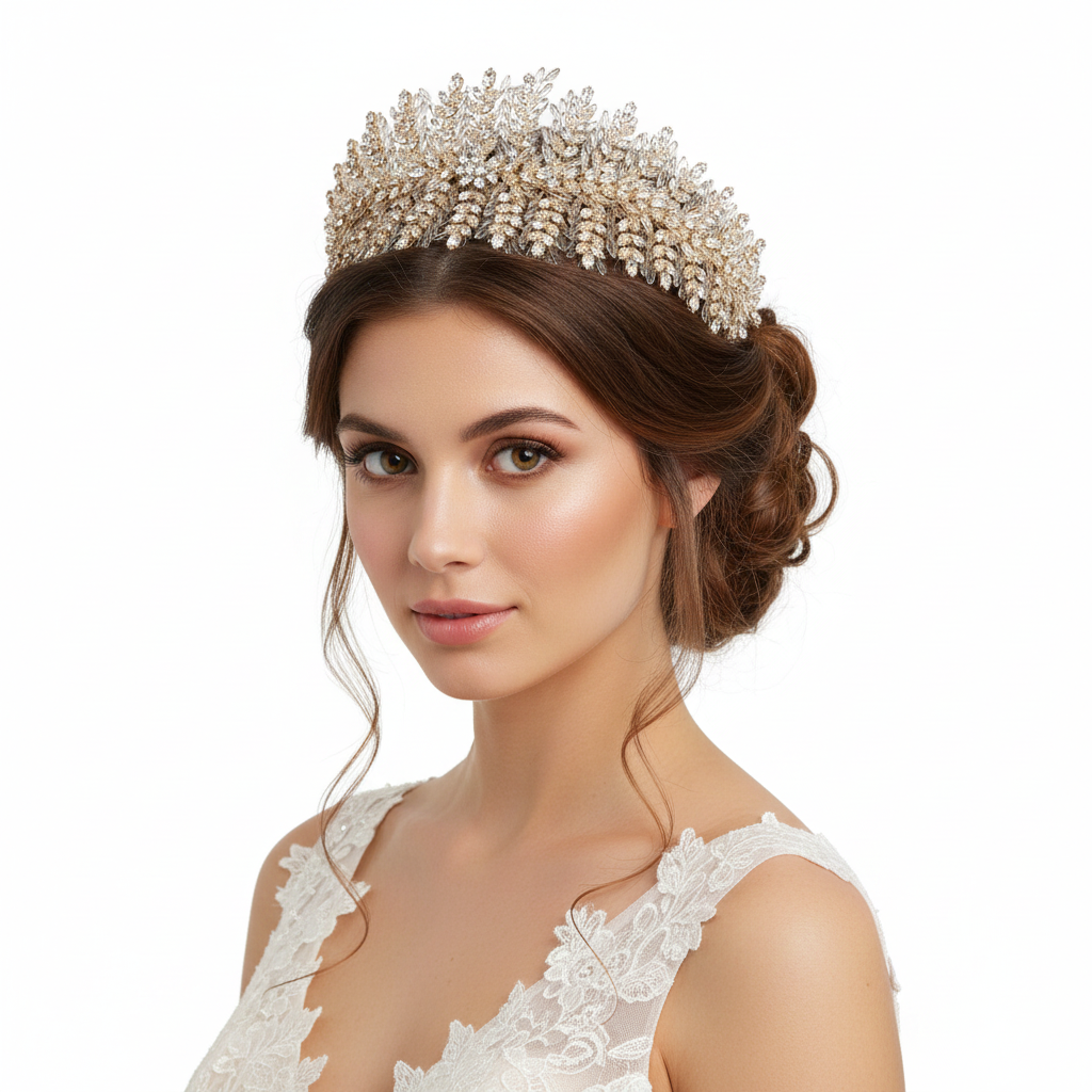 غطاء رأس من الزركون بلون ذهبي