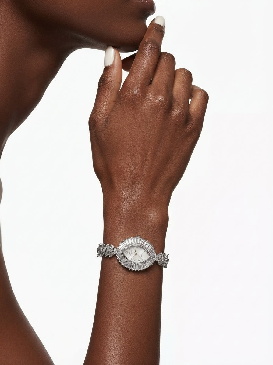 Watch studded with zircon stones