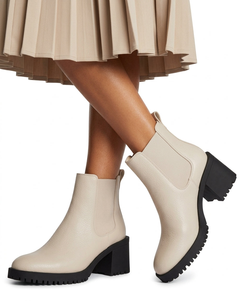 Leather Chelsea boot with thick sole