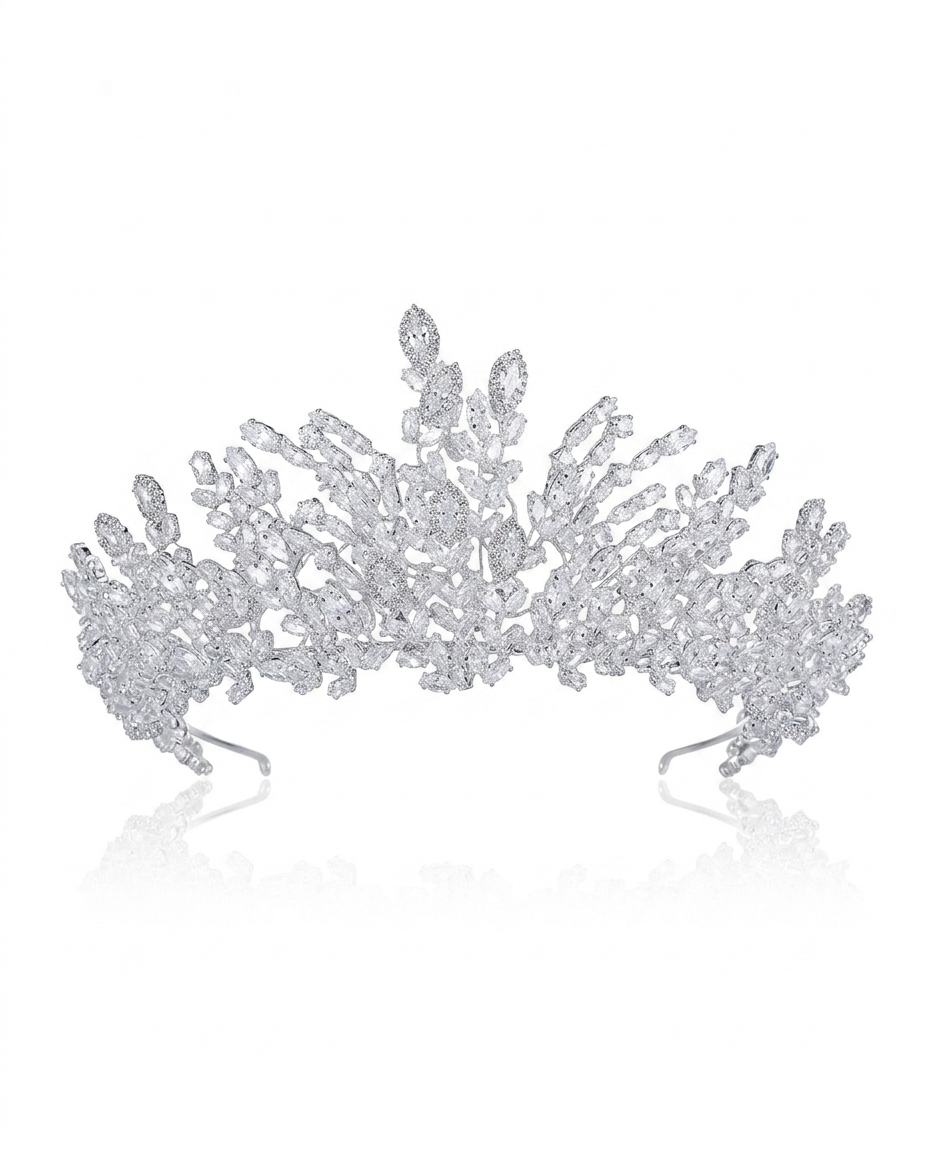 A crown adorned with crystals and zircon