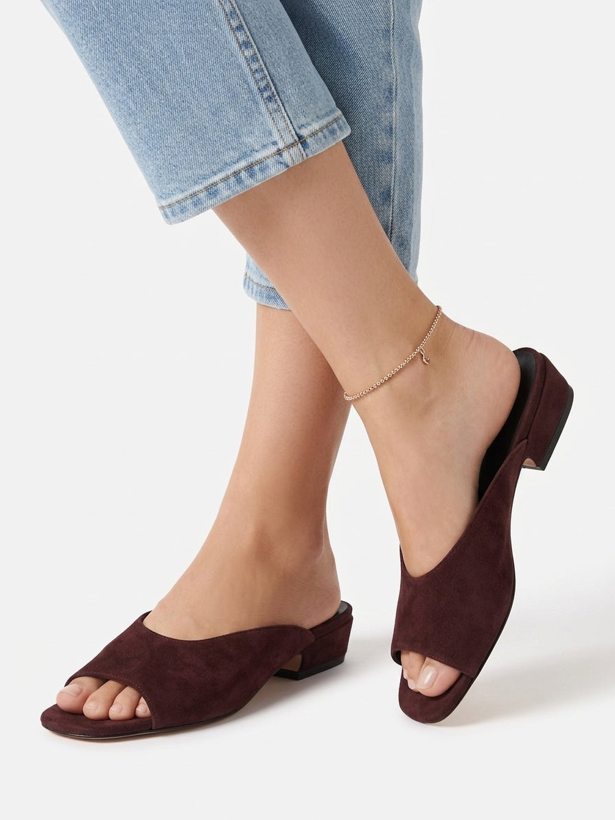 Suede mules
