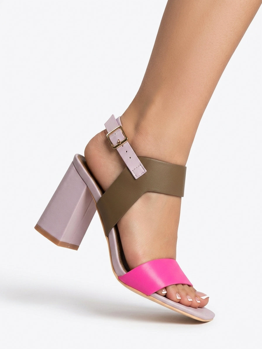 Purple leather sandals