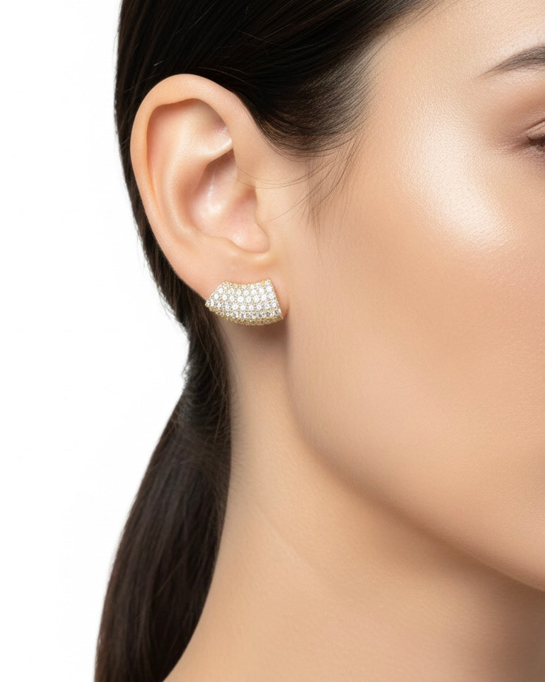 Earrings with zircon stones