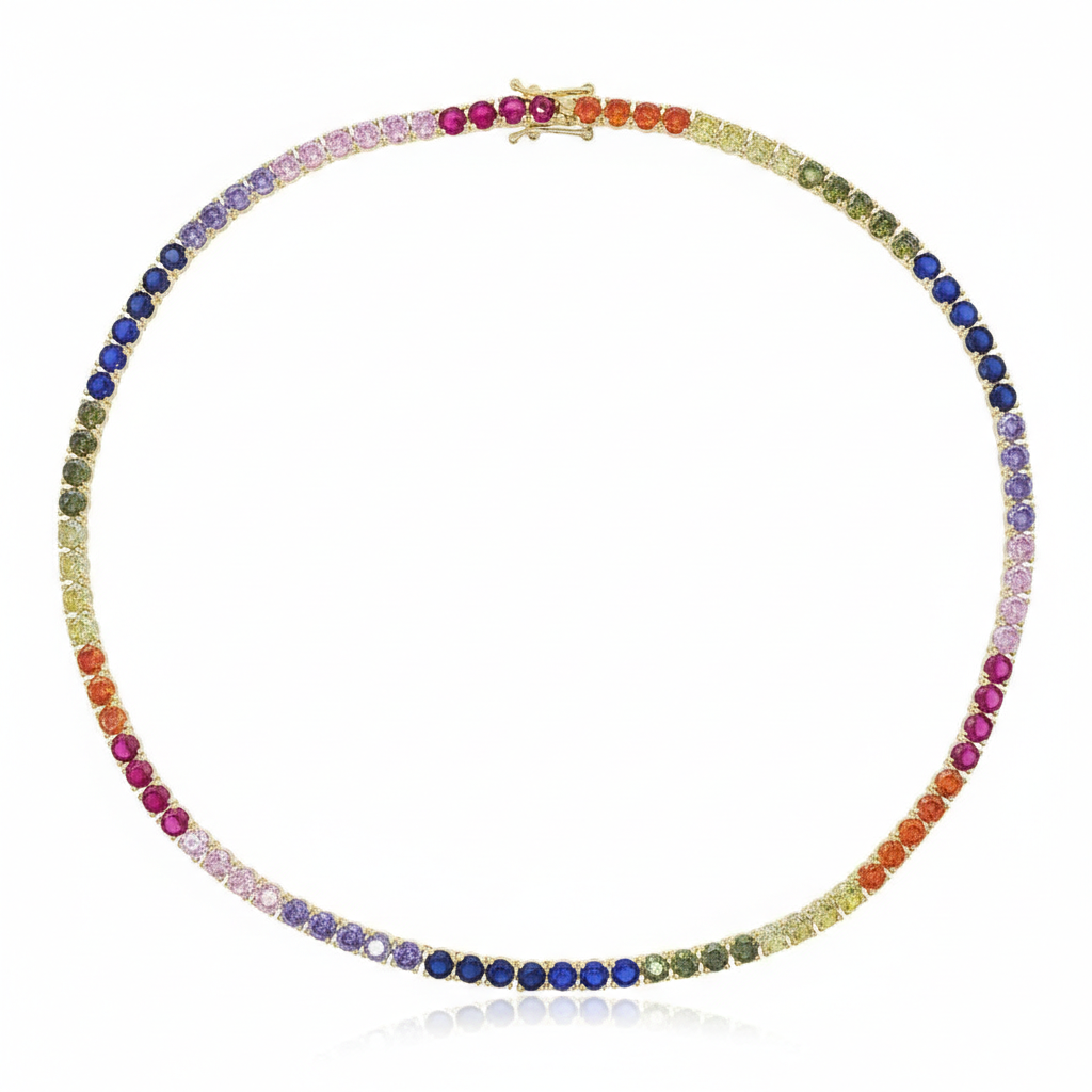 Colored Zircon Stone Necklace