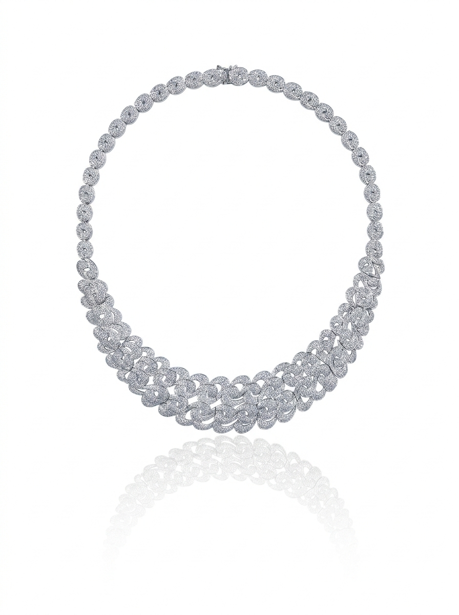 A necklace studded with zircon stones