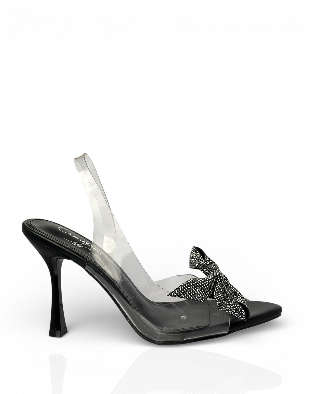 Transparent sandal with bow