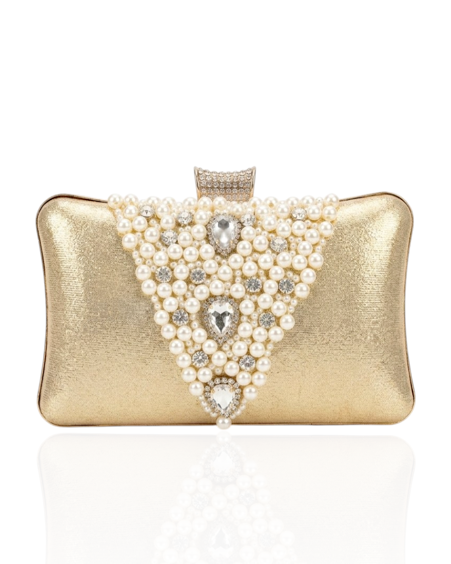 Handmade wallet with pearl stones