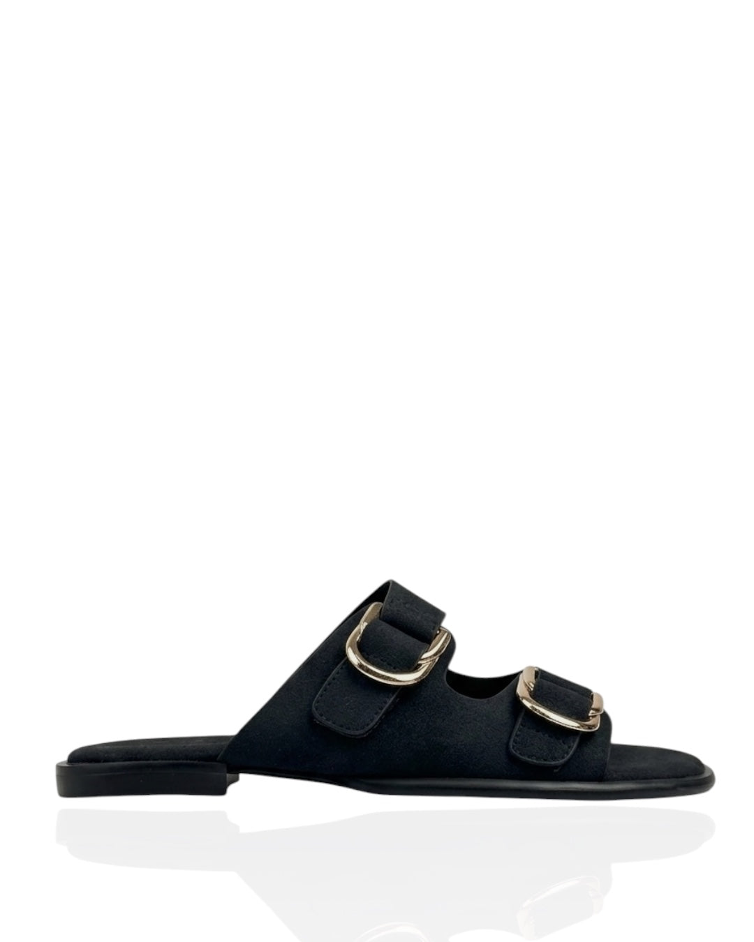 Suede sandal with buckle