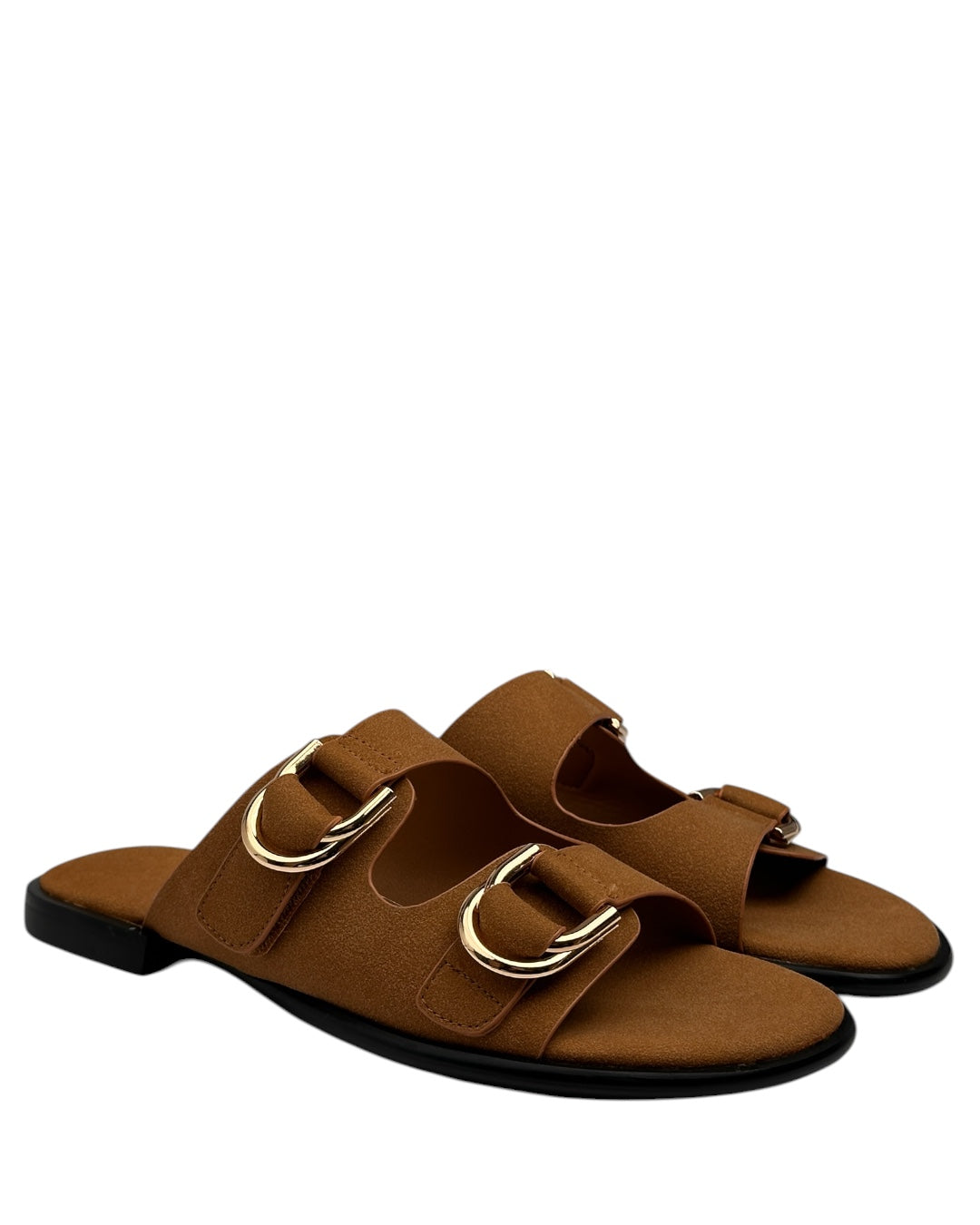 Suede sandal with buckle