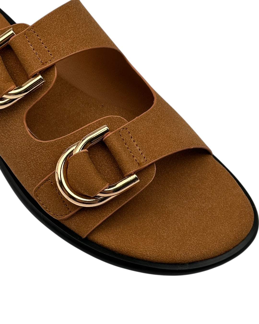 Suede sandal with buckle