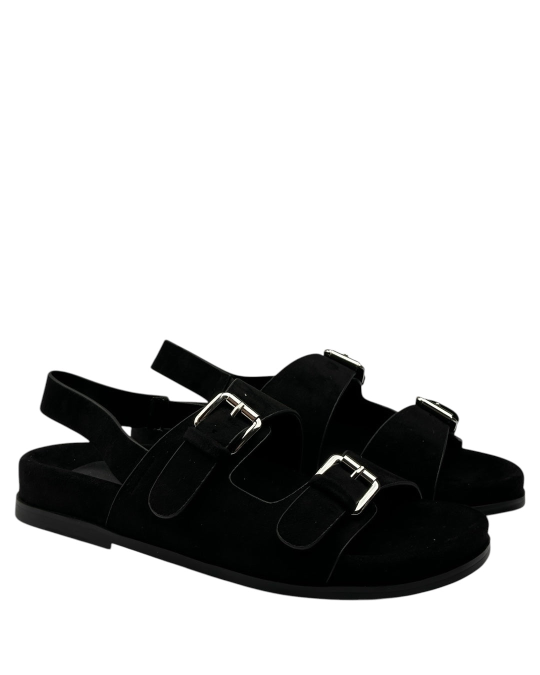 Suede sandal with buckle