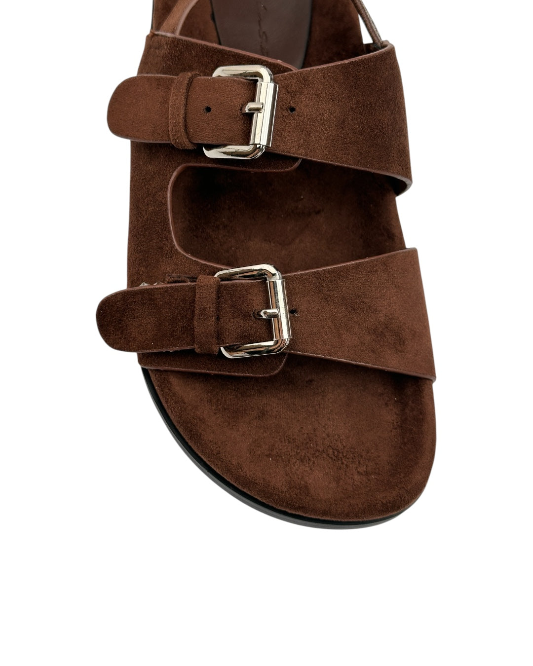 Suede sandal with buckle