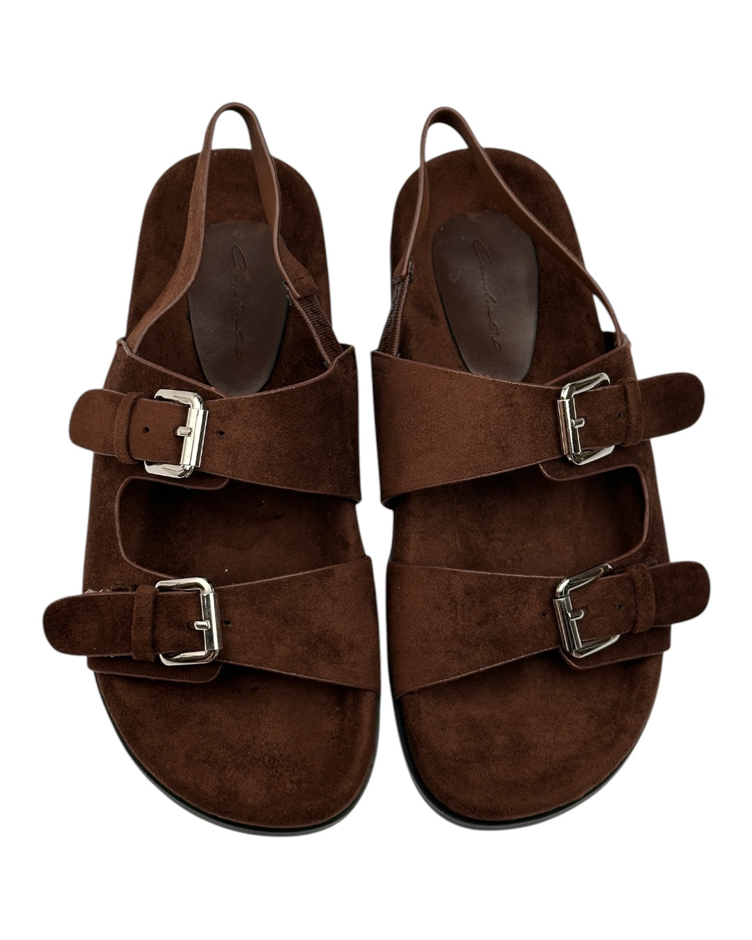Suede sandal with buckle