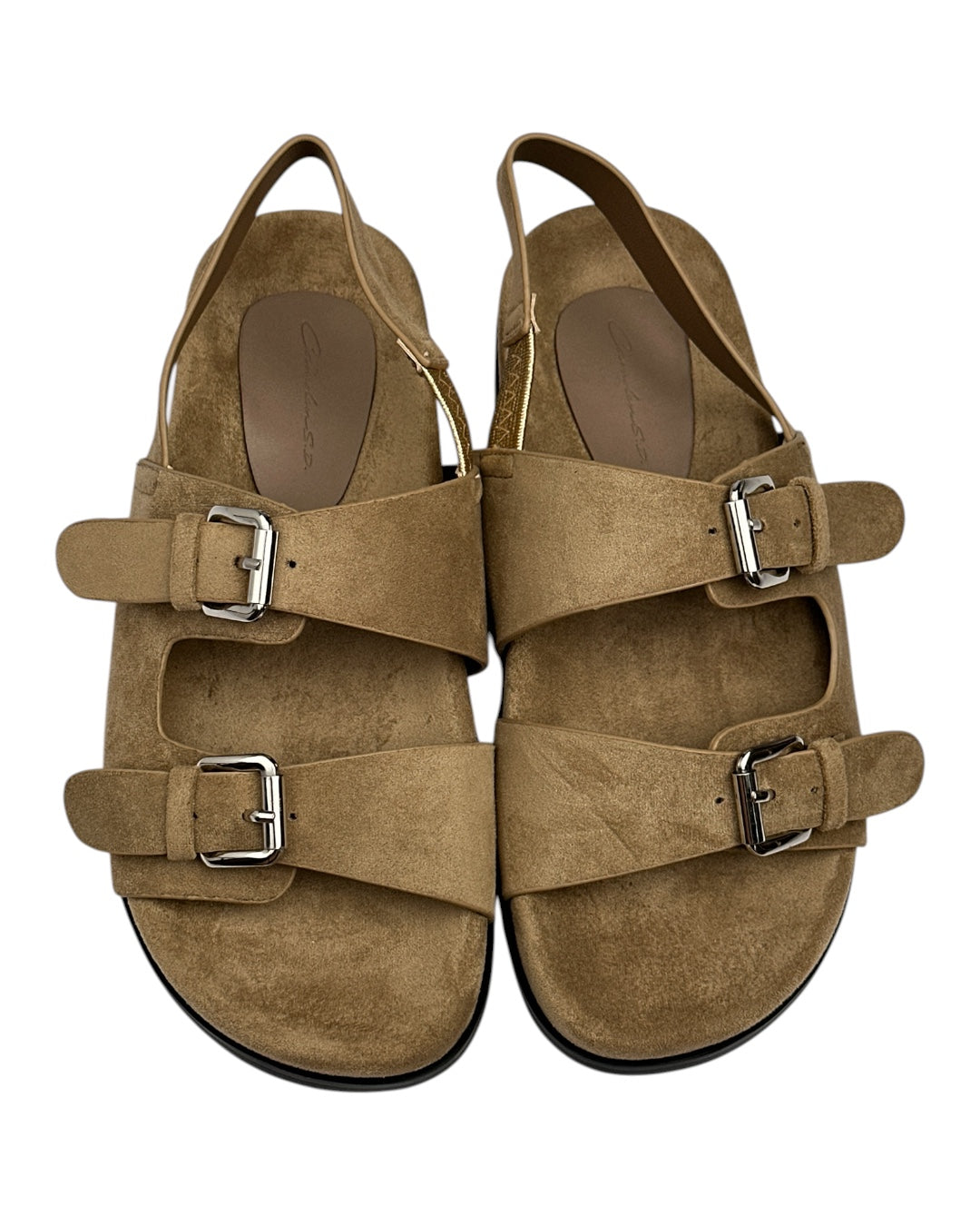 Suede sandal with buckle