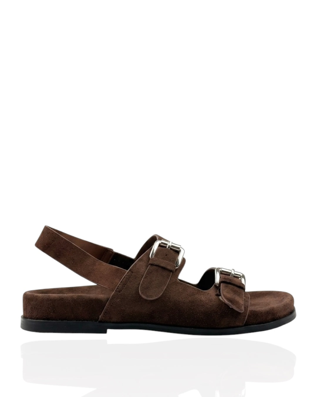 Suede sandal with buckle