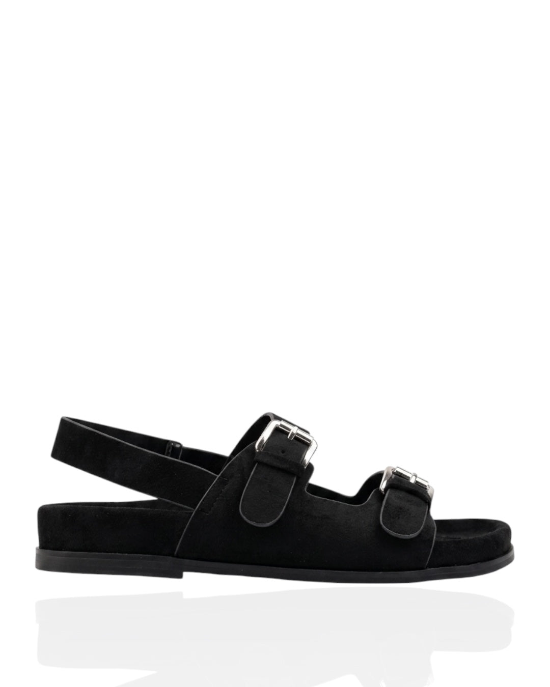 Suede sandal with buckle