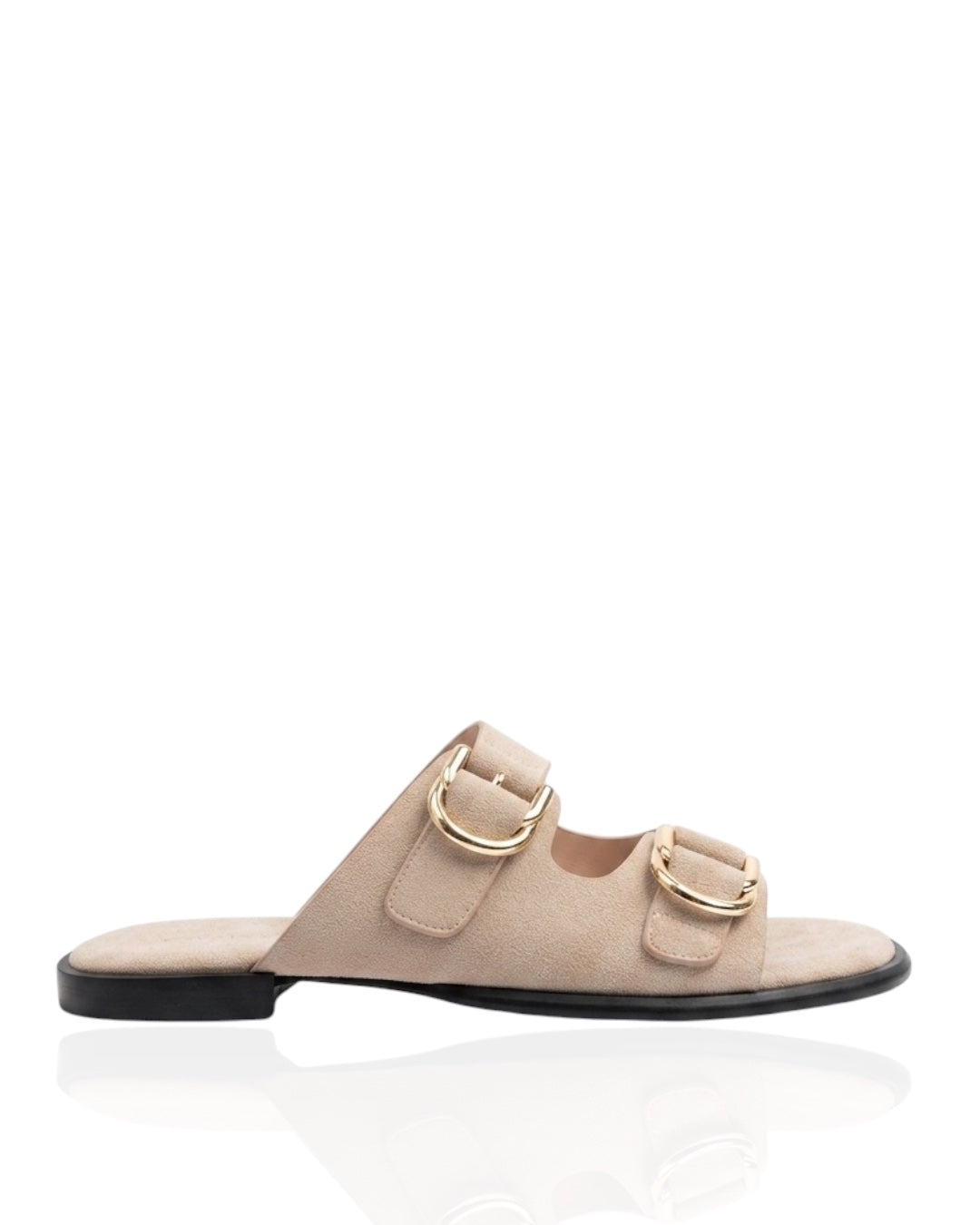 Suede sandal with buckle