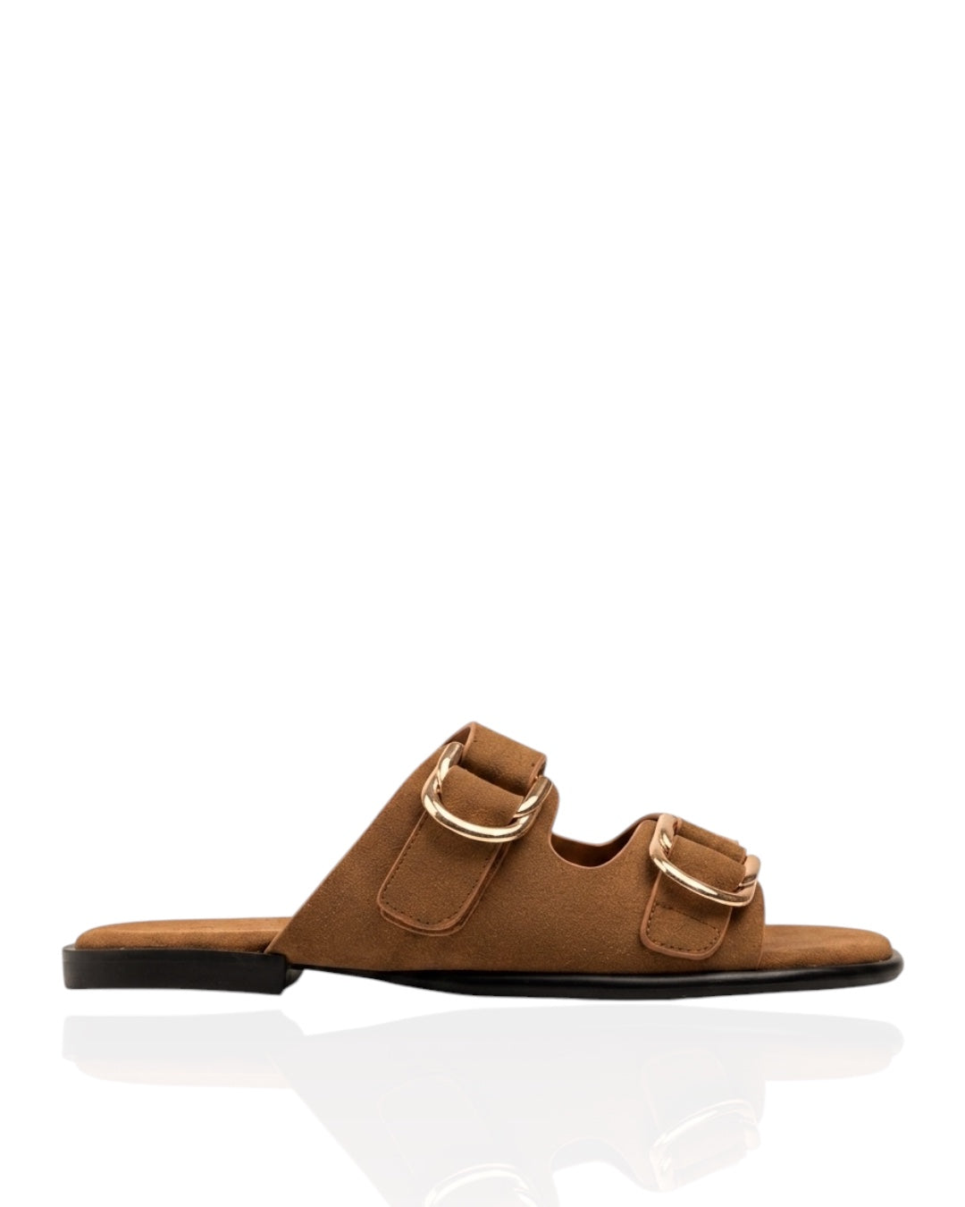 Suede sandal with buckle