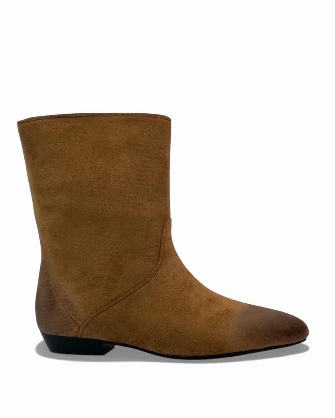 Suede pointed-toe flat boot