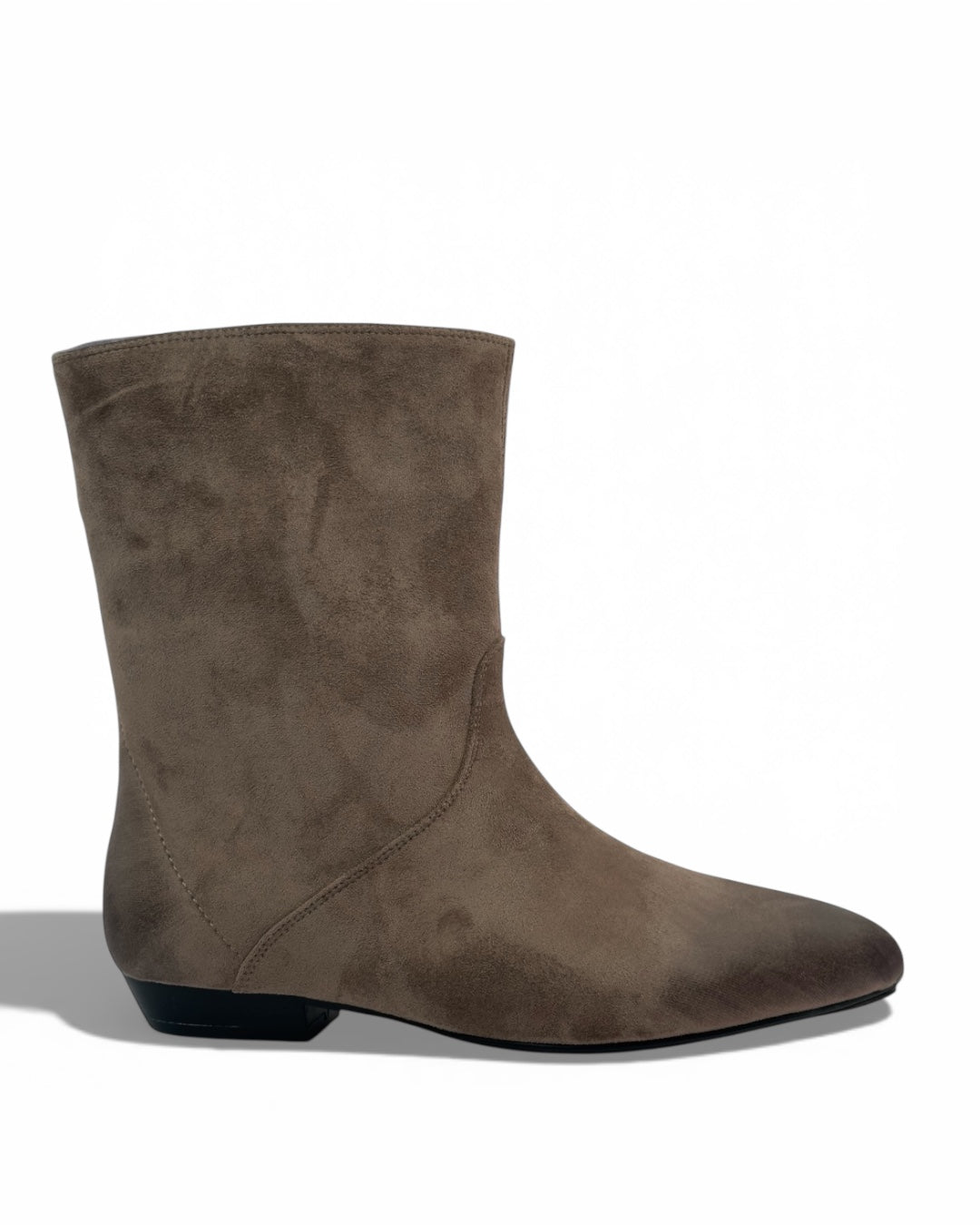 Suede pointed-toe flat boot