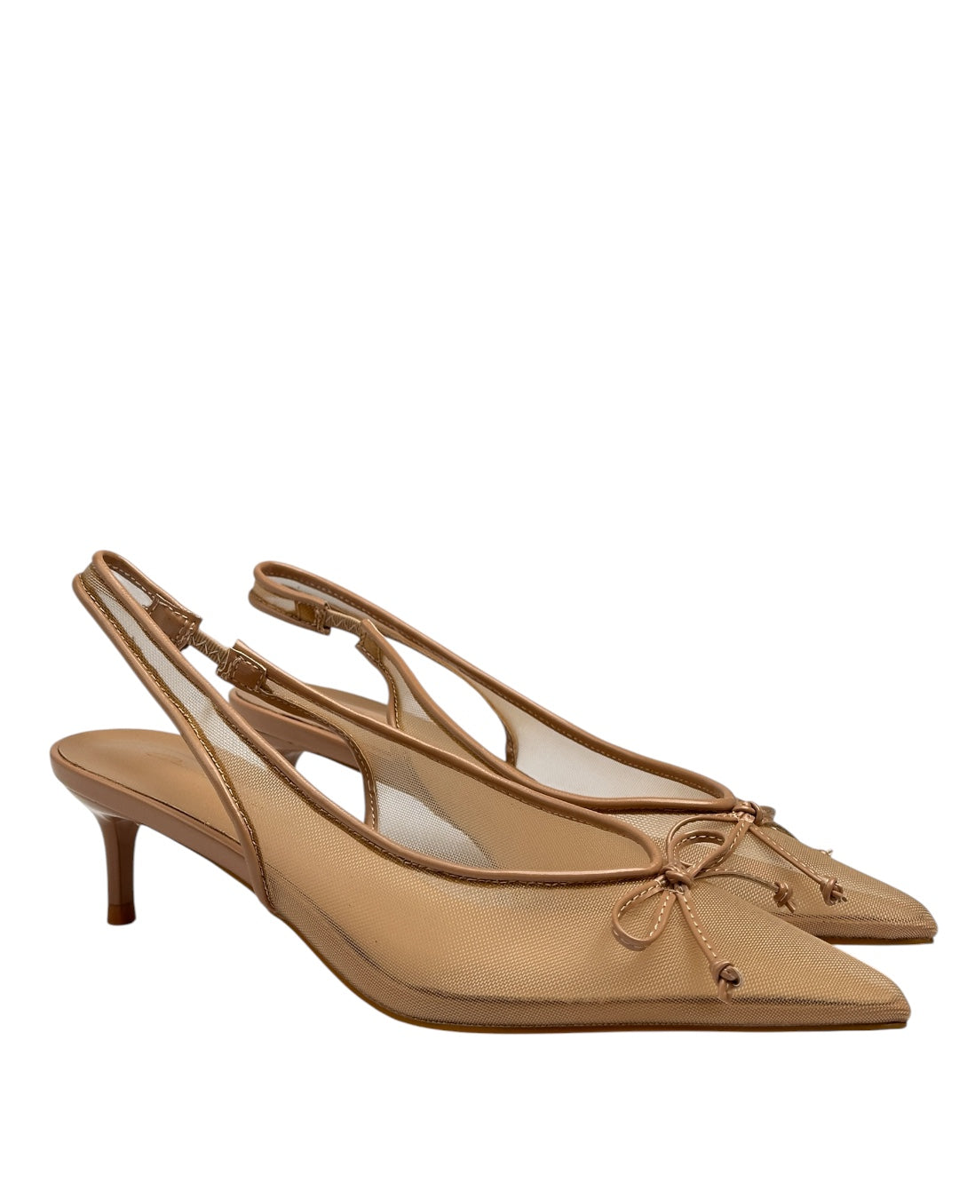 Chiffon heels with a bow in the front