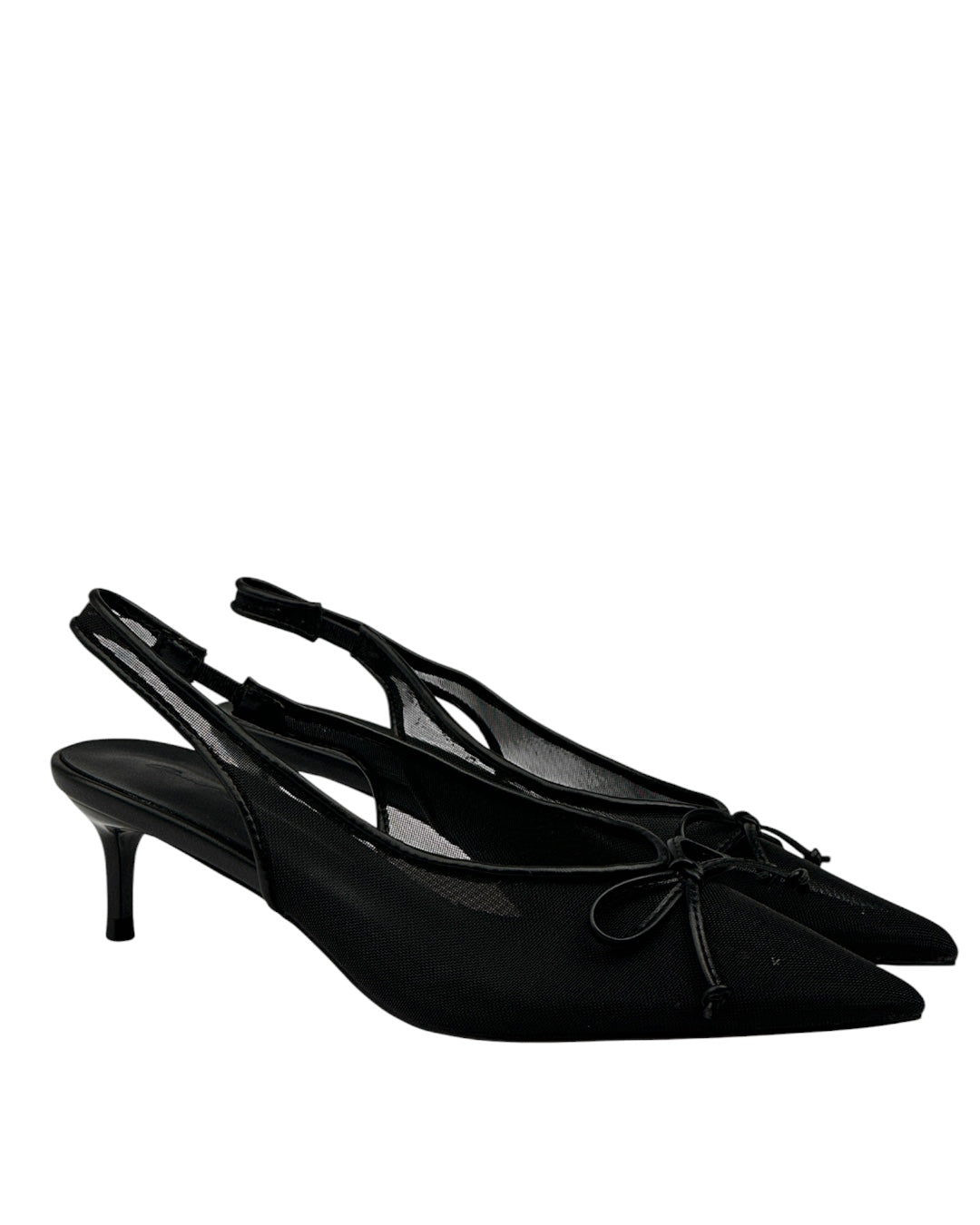 Chiffon heels with a bow in the front